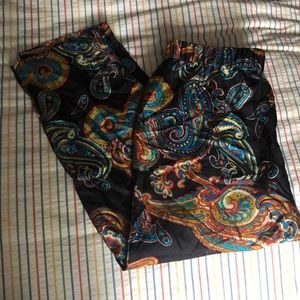 JCrew Silky Paisley Slip On Pants